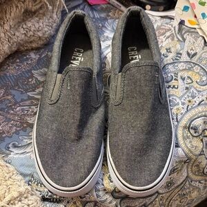 MENS CREVO Charcoal Gray Slip-On Canvas Loafers